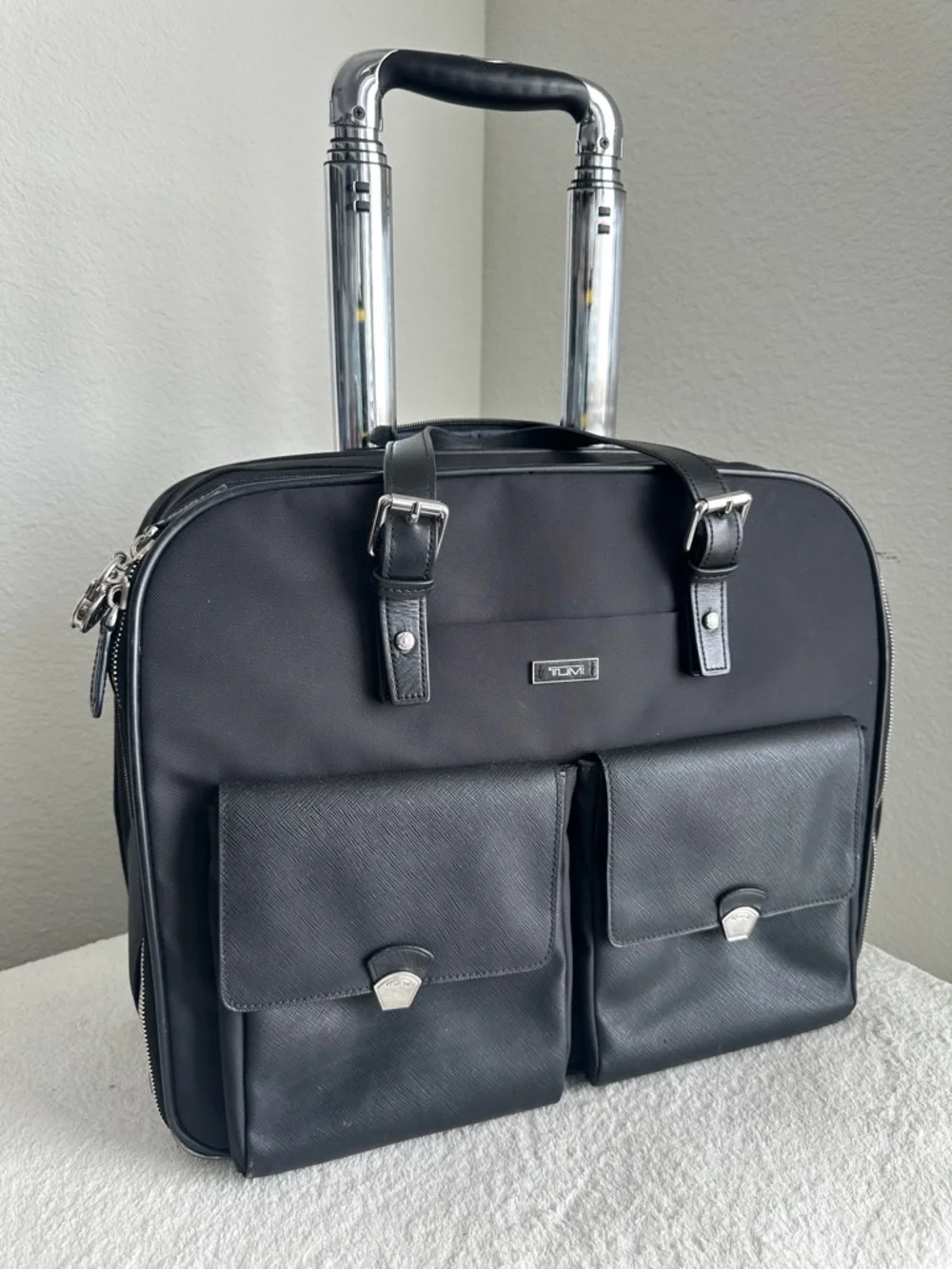 TUMI Arrive Black‎ Compact 2 Wheeled rolling Business Briefcase - 73013D2